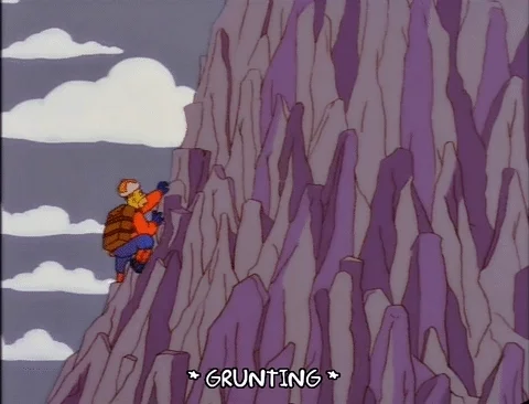 Homer qui monte une montagne