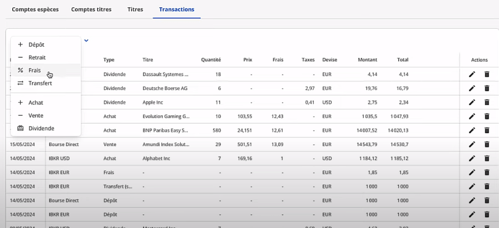 Section transaction